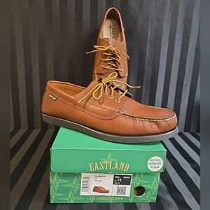 Eastland Men's US 15 Leather Falmouth Tan Moc Toe Oxford Lace Up Shoes
